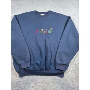 Australian Grown Sweatshirt XL Navy Blue Unisex Vintage Embroidered Australia